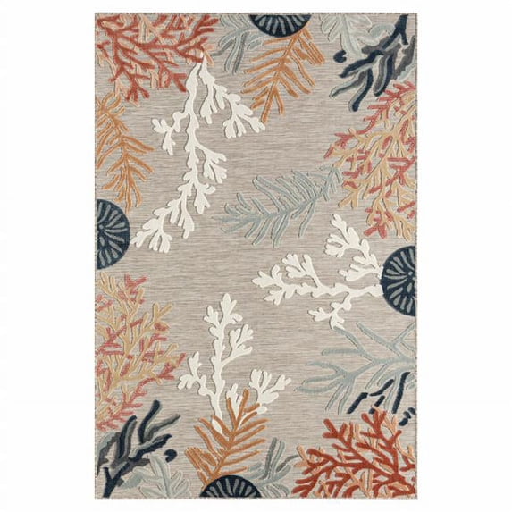 5 x 7 ft. Coastal Coral Indoor & Outdoor Rectangle Area Rug, Multi Color