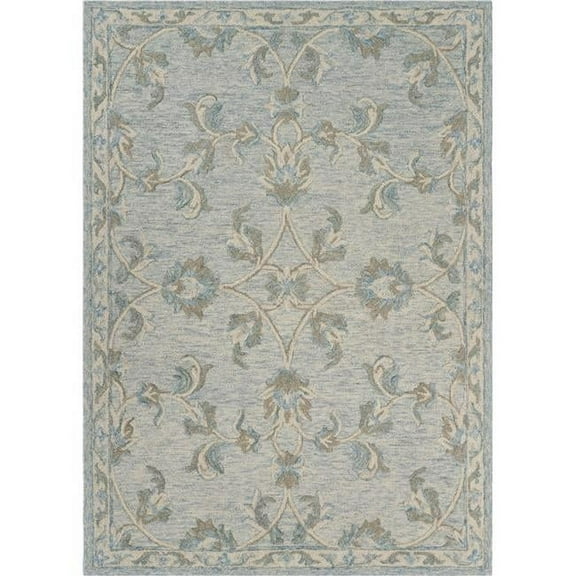 5 x 7 ft. Filigree Rectangle Area Rug - Blue & Cream