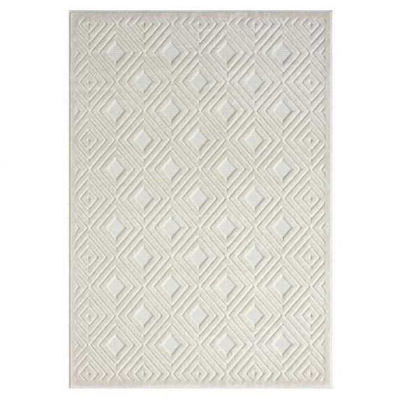 5 x 7 ft. Geometric Rectangle Area Rug, Ivory