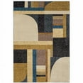 thumbnail image 1 of 5 x 7 ft. Gold Blue Beige Purple & Teal Geometric Power Loom Stain Resistant Rectangle Area Rug, 1 of 1