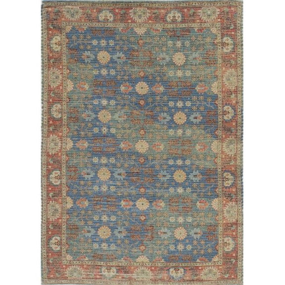 5 x 7 ft. Jute Blue & Red Area Rug - Blue & Red - 5 x 7 ft.