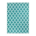 thumbnail image 1 of 5 x 7 ft. Moroccan Trellis Rectangle Area Rug, Teal, 1 of 1