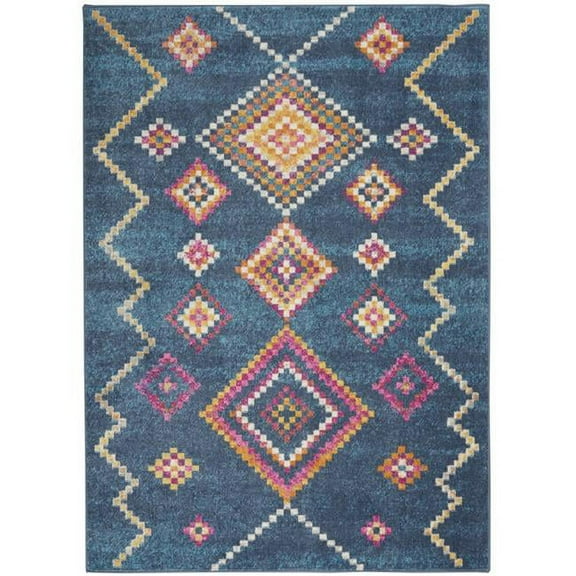5 x 7 ft. Navy Blue Berber Pattern Area Rug - Navy Blue - 5' x 7'