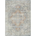 thumbnail image 1 of 5 x 7 ft. Oriental Power Loom Washable Rectangle Area Rug, Denim Blue, 1 of 1