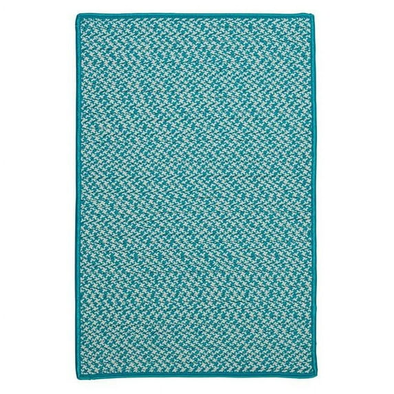 5 x 7 ft. Outdoor Houndstooth Tweed Rug, Turquoise