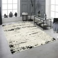 thumbnail image 1 of 5 x 7 ft. Panache Cream & Anthracite Gray Soft Power Loomed Rectangle Area Rug, 1 of 1