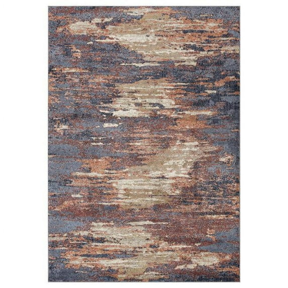 5 x 7 ft. Rust Abstract Power Loom Rectangle Area Rug