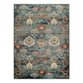 thumbnail image 1 of 5 x 7 ft. Teal Blue Oriental Power Loom Rectangle Area Rug with Fringe, 1 of 1