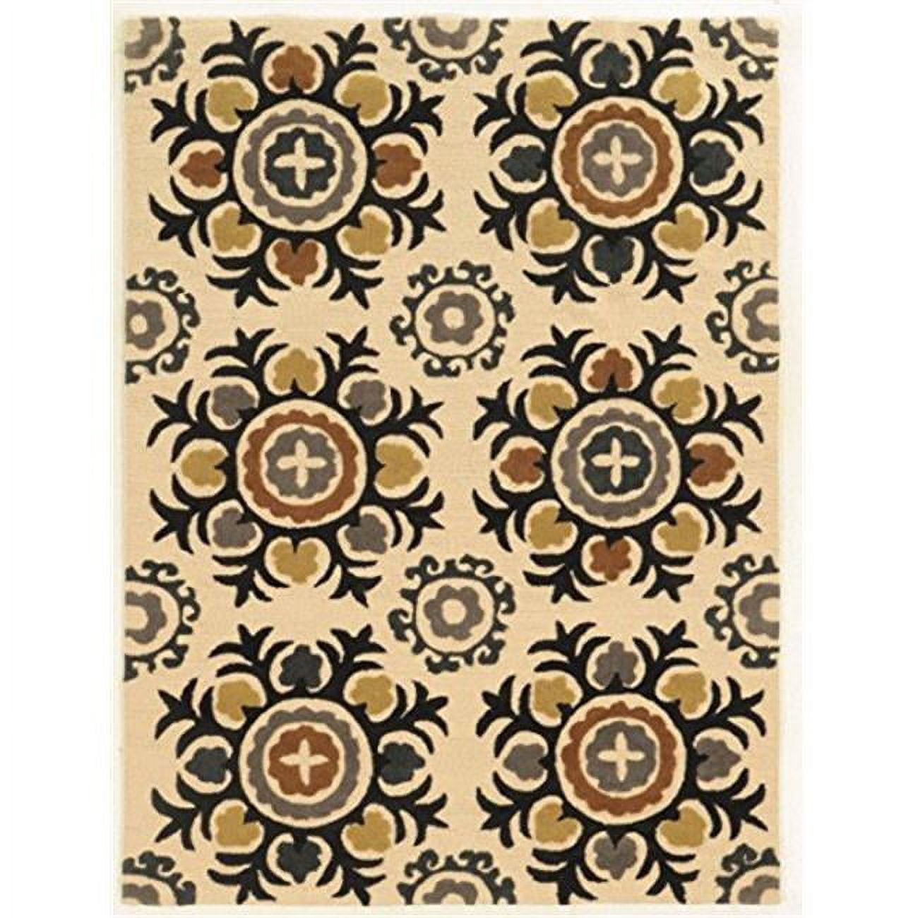 5 x 7 ft. Trio Collection Suzani Indoor Area Rug - Ivory & Multicolor ...