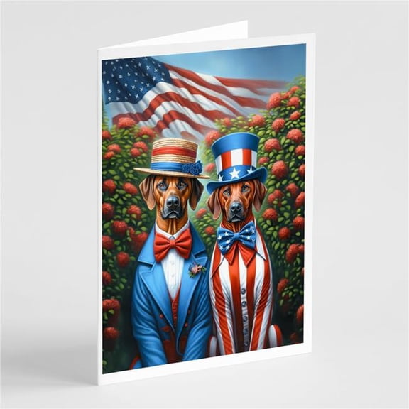 5 x 7 in. All American Rhodesian Ridgeback Greeting Cards - Pack of 8