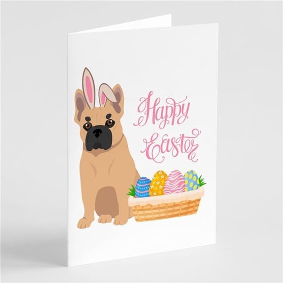 5 x 7 in. Fawn French Bulldog Easter Greeting Cards & Envelopes, Pack of 8