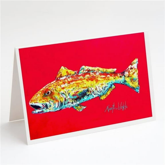 5 x 7 in. Fish - Red Fish Alphonzo Greeting Cards - Pack of 8