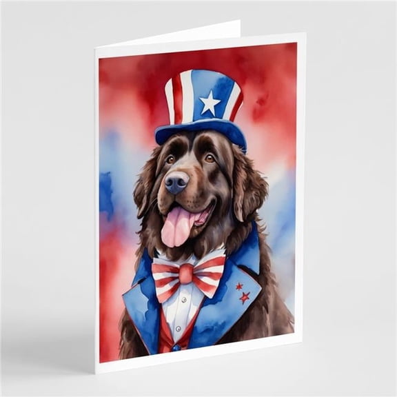 5 x 7 in. Foundland Patriotic American Greeting Cards - Pack of 8