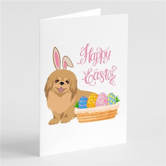 5 x 7 in. Gold Pekingese Easter Greeting Cards & Envelopes, Pack of 8