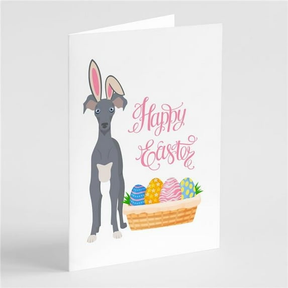 5 x 7 in. Gray Italian Grayhound Easter Greeting Cards & Envelopes, Pack of 8