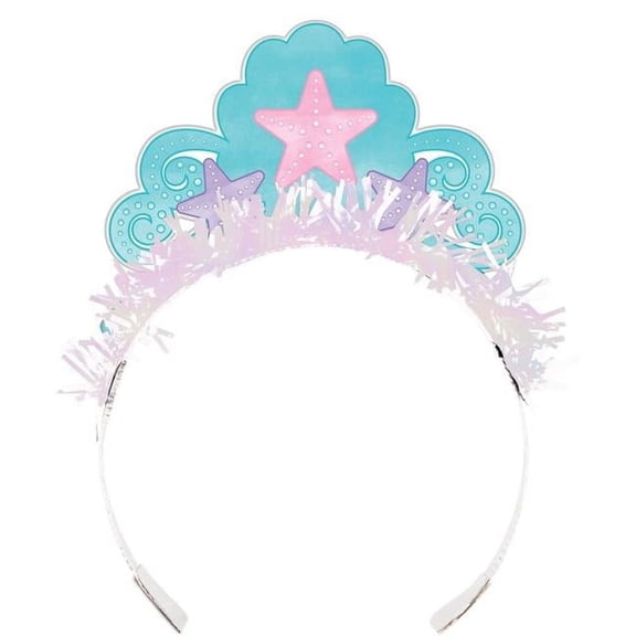 5 x 7 in. Iridescent Mermaid Party Tiaras, 8 Count