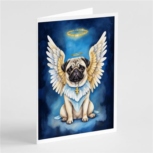 5 x 7 in. Pug My Angel Greeting Cards - Pack of 8