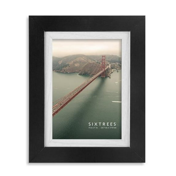 5 x 7 in. Shelby Black & White Dual Wood Picture Frame