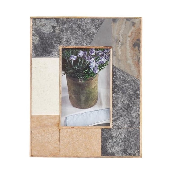 5 x 7 in. Slate Fragment Picture Frame, Multi Color