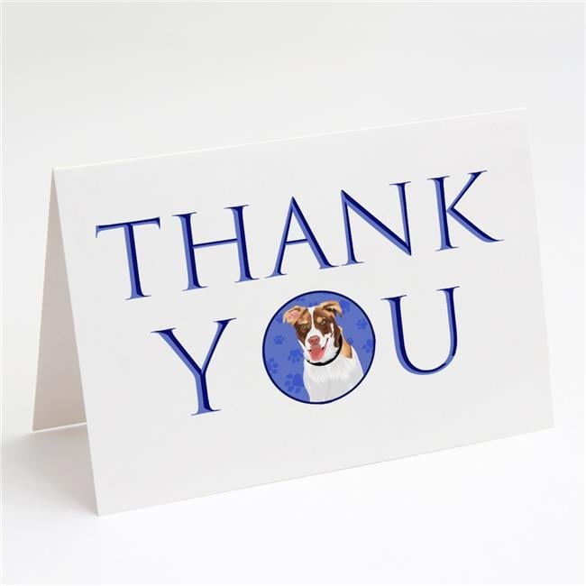 5 x 7 in. Unisex Australian Shepherd Red & White No.2 Thank You Greeting Cards & Envelopes, Multi Color - Pack of 8