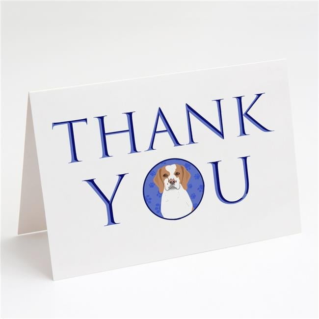 5 x 7 in. Unisex Beagle Red & White Red Ticked No.1 Thank You Greeting Cards & Envelopes, Multi Color - Pack of 8