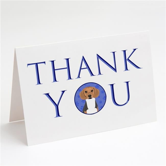 5 x 7 in. Unisex Beagle Tricolor No.1 Thank You Greeting Cards & Envelopes, Multi Color - Pack of 8
