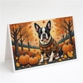 thumbnail image 1 of 5 x 7 in. Unisex Boston Terrier Fall Greeting Cards & Envelopes - Pack of 8, 1 of 1