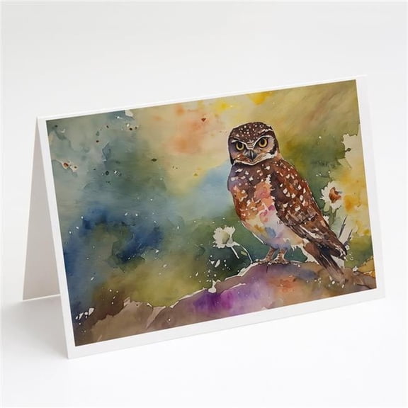 5 x 7 in. Unisex Burrowing Owl Greeting Cards - Pack of 8