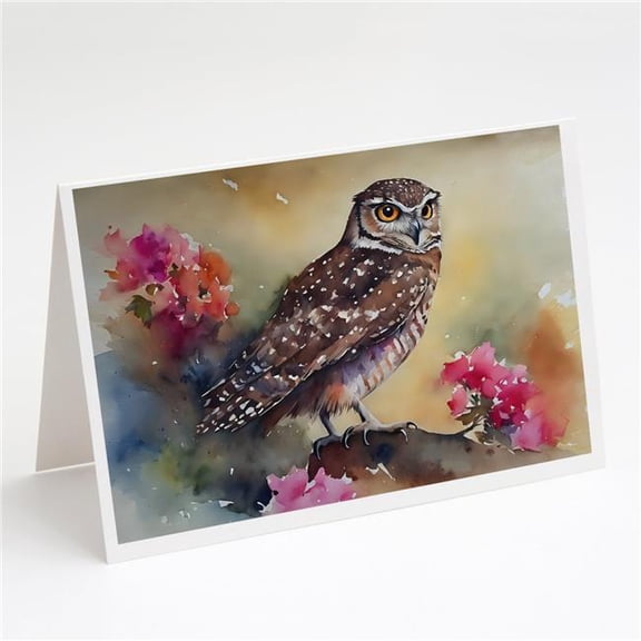 5 x 7 in. Unisex Burrowing Owl Greeting Cards - Pack of 8