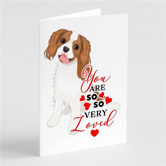 5 x 7 in. Unisex Cavalier King Charles Spaniel Blenheim No.2 So Loved Greeting Cards & Envelopes - Pack of 8