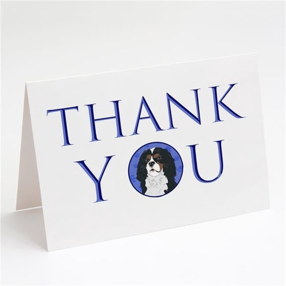5 x 7 in. Unisex Cavalier King Charles Spaniel Tricolor No.1 Thank You Greeting Cards & Envelopes, Multi Color - Pack of 8
