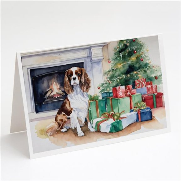 5 x 7 in. Unisex Cavalier Spaniel Christmas Greeting Cards & Envelopes - Pack of 8