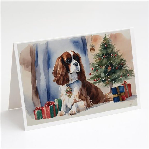 5 x 7 in. Unisex Cavalier Spaniel Christmas Greeting Cards & Envelopes - Pack of 8