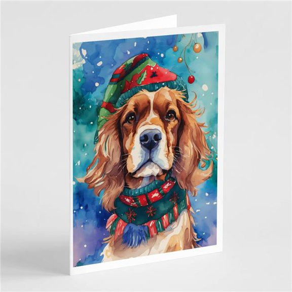 5 x 7 in. Unisex Cavalier Spaniel Christmas Greeting Cards - Pack of 8