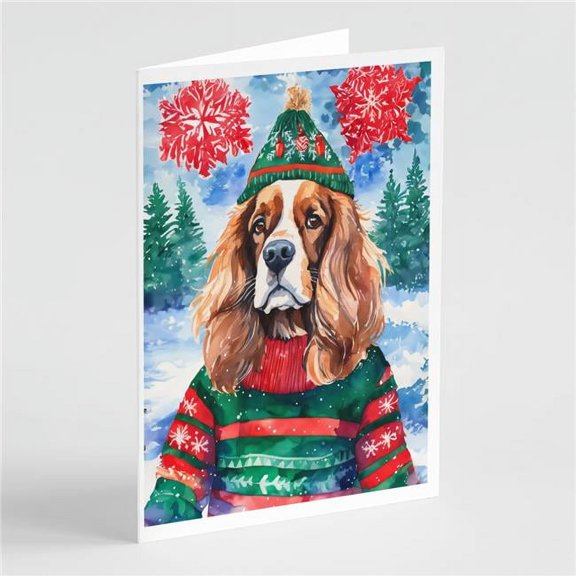 5 x 7 in. Unisex Cavalier Spaniel Christmas Greeting Cards - Pack of 8