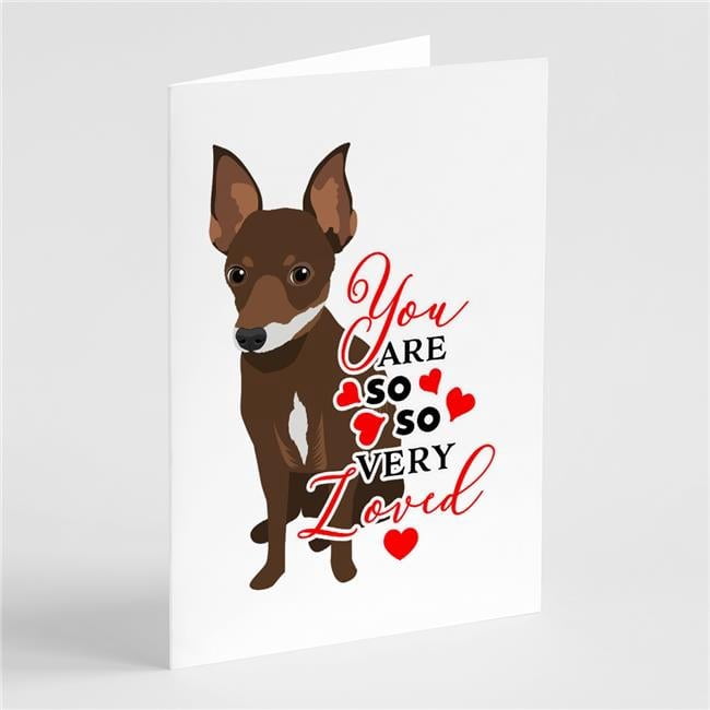 5 x 7 in. Unisex Chihuahua Chocolate & White No.2 So Loved Greeting Cards & Envelopes - Pack of 8
