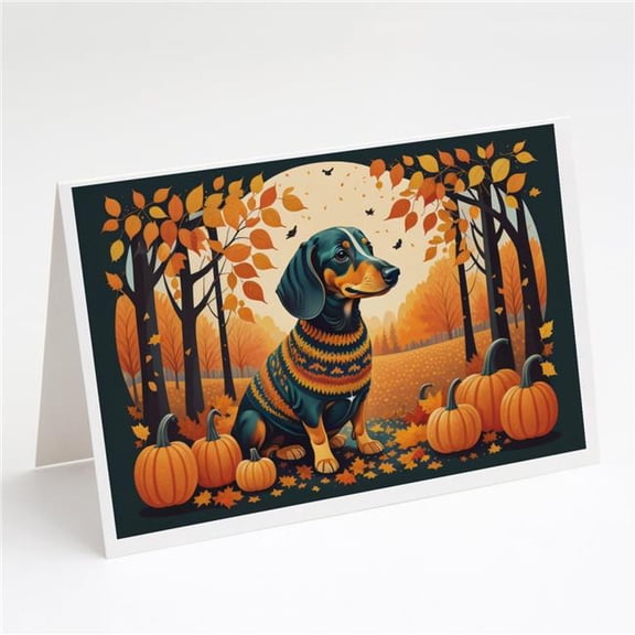 5 x 7 in. Unisex Dachshund Fall Greeting Cards & Envelopes - Pack of 8