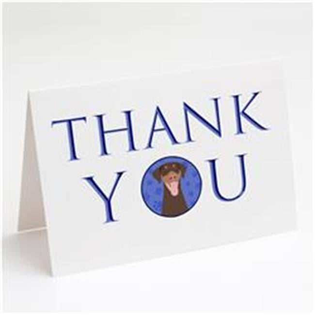 5 x 7 in. Unisex Doberman Pinscher Red & Rust Natural Ears No.1 Thank You Greeting Cards & Envelopes, Multi Color - Pack of 8