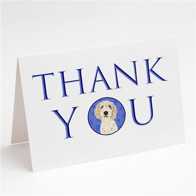 5 x 7 in. Unisex Doodle Cream No.7 Thank You Greeting Cards & Envelopes, Multi Color - Pack of 8