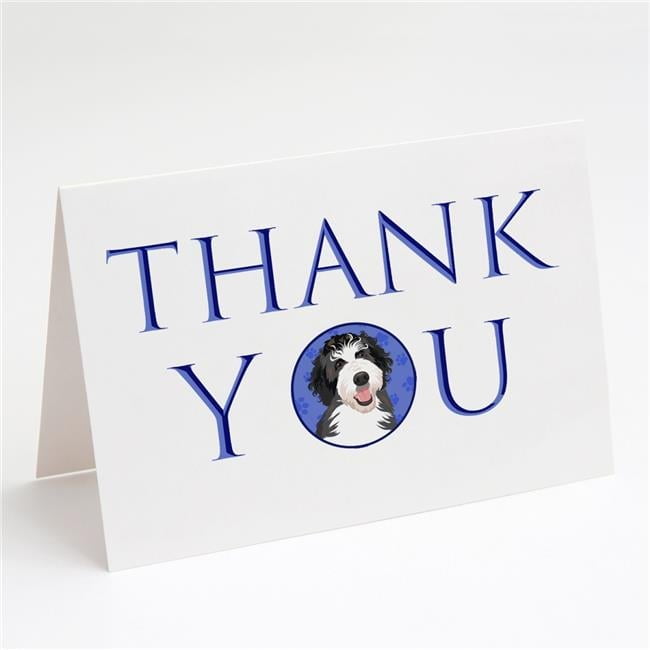 5 x 7 in. Unisex Doodle Silver & White No.1 Thank You Greeting Cards & Envelopes, Multi Color - Pack of 8