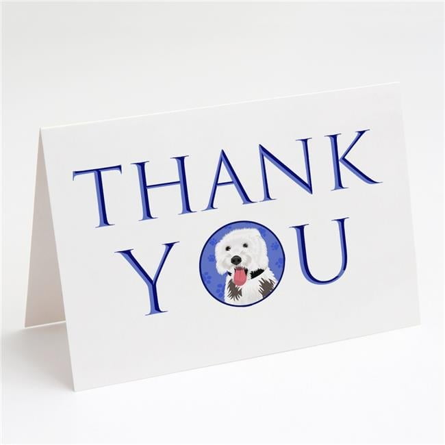 5 x 7 in. Unisex Doodle Silver & White No.2 Thank You Greeting Cards & Envelopes, Multi Color - Pack of 8