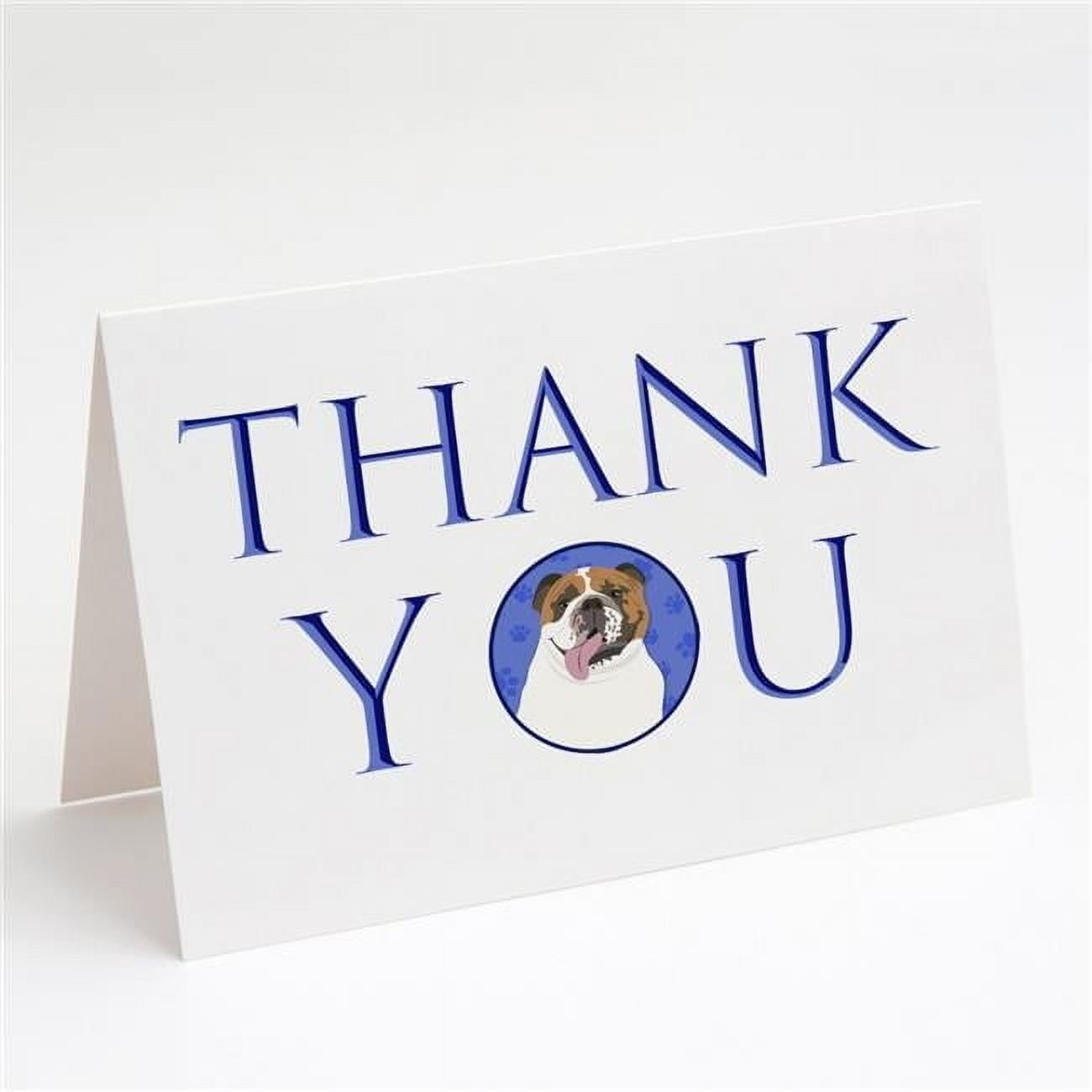 5 x 7 in. Unisex English Bulldog Tricolor No.1 Thank You Greeting Cards & Envelopes, Multi Color - Pack of 8