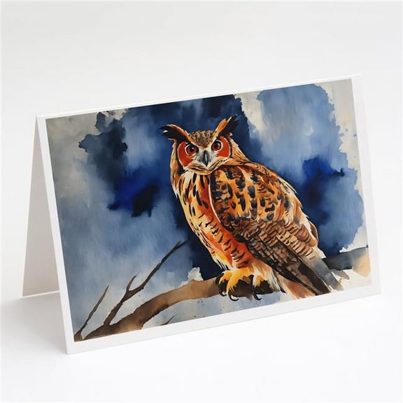 5 x 7 in. Unisex Eurasian Eagle Owl Greeting Cards - Pack of 8
