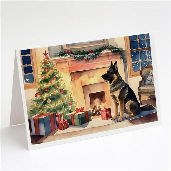 5 x 7 in. Unisex German Shepherd Christmas Greeting Cards & Envelopes - Pack of 8