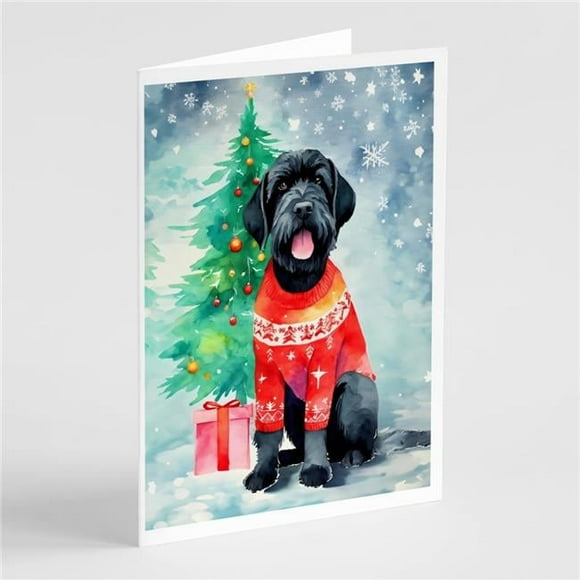 5 x 7 in. Unisex Giant Schnauzer Christmas Greeting Cards - Pack of 8
