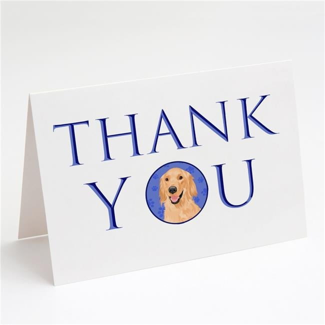 5 x 7 in. Unisex Golden Retriever Gold No.1 Thank You Greeting Cards & Envelopes, Multi Color - Pack of 8