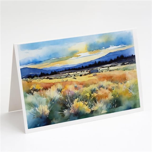 5 x 7 in. Unisex Nevada Sagebrush in Watercolor Greeting Cards & Envelopes - Pack of 8