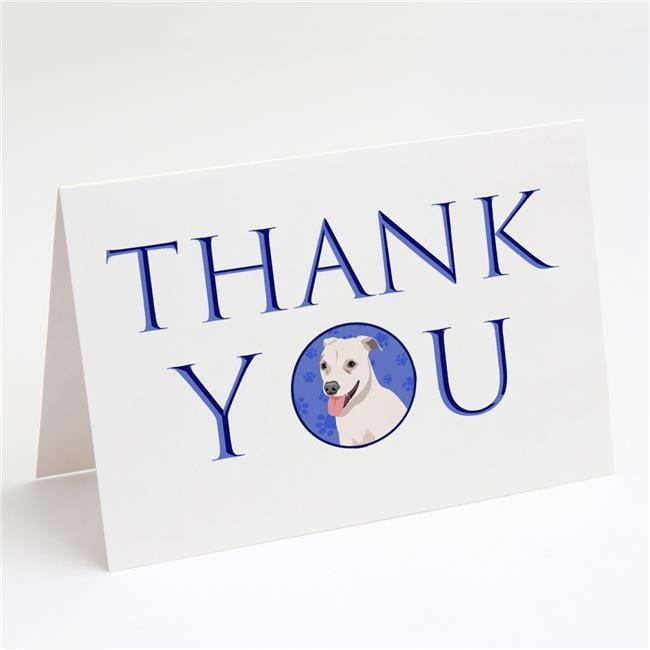 5 x 7 in. Unisex Pit Bull Puppy Thank You Greeting Cards & Envelopes, Multi Color - Pack of 8