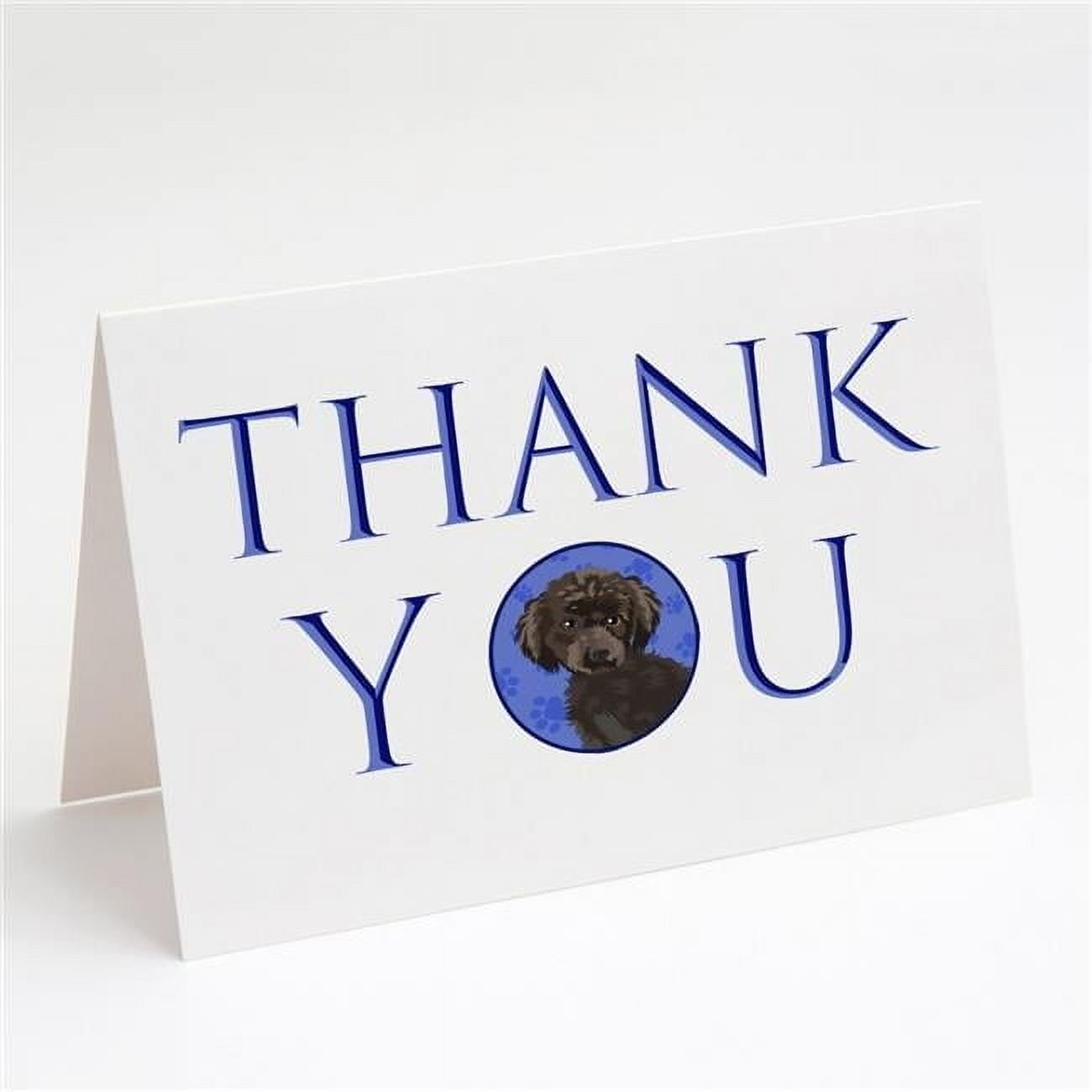5 x 7 in. Unisex Poodle Toy Brown Thank You Greeting Cards & Envelopes, Multi Color - Pack of 8