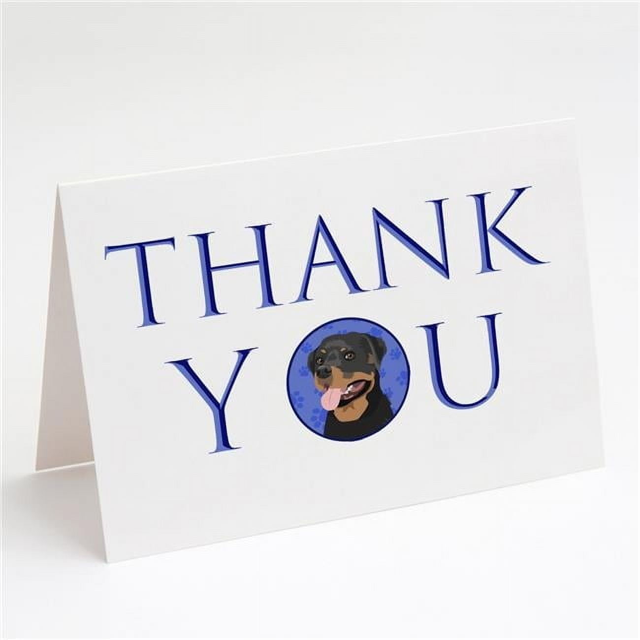 5 x 7 in. Unisex Rottweiler Black & Tan No.1 Thank You Greeting Cards & Envelopes, Multi Color - Pack of 8
